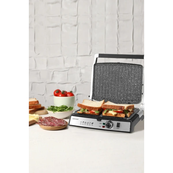 tostmix inox stainless steel 2000 watt granite toaster and grill machine with removable plate